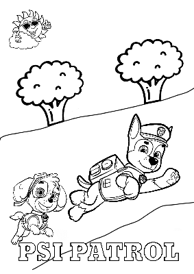 Kolorowanka z psem Chase i Skye